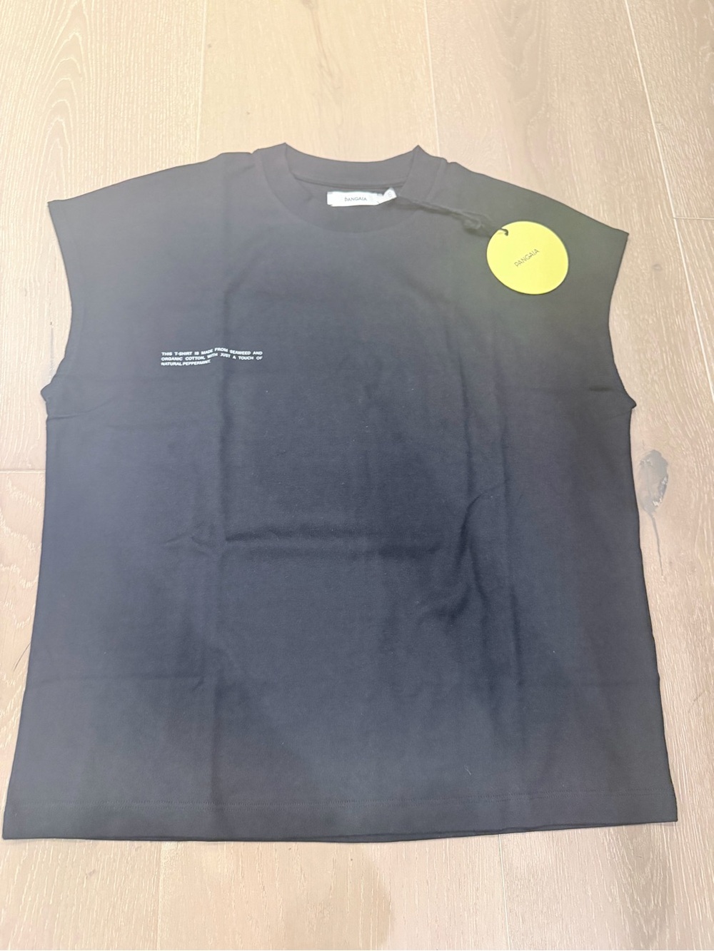 PANGAIA Black Sleeveless Crewneck Tank with Subtle White Text